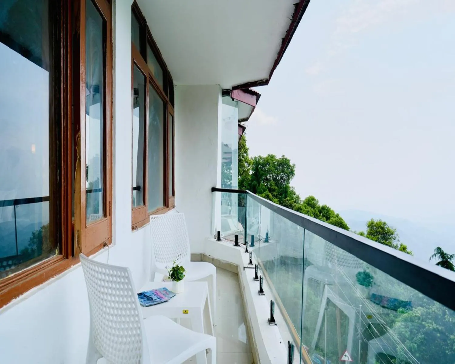 Balcony/Terrace in Pax Hotel Spring Solance 200 mtr from Gandhi Chowk Khajjiyar Road