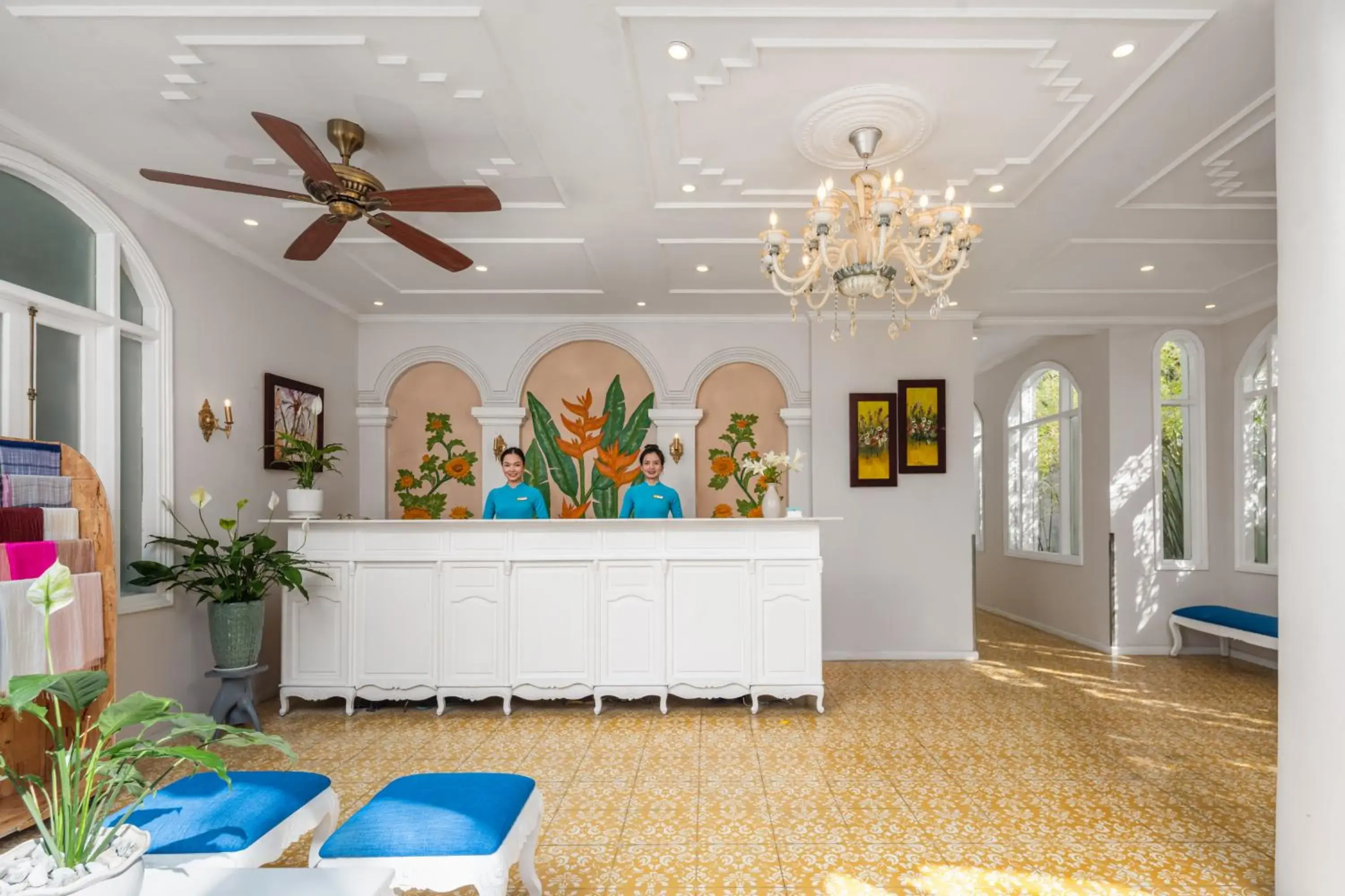 Lobby or reception in Hoi An Garden Palace and Spa - A Boutique Inspired by Nature Lobby or reception in Hoi An Garden Palace and Spa - A Boutique Inspired by Nature