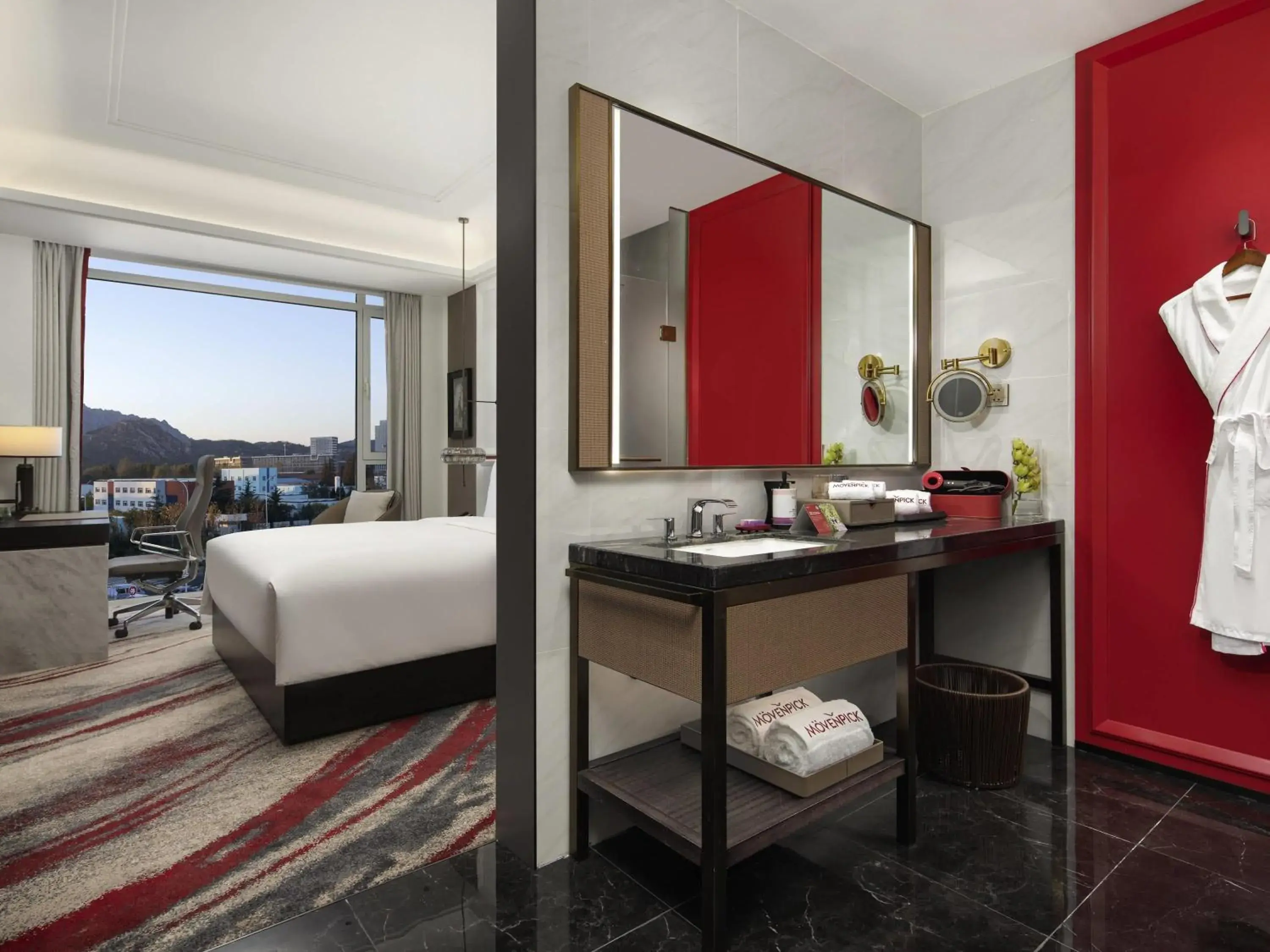 Bedroom in Movenpick by Accor Qingdao Sunmei Bedroom in Movenpick by Accor Qingdao Sunmei