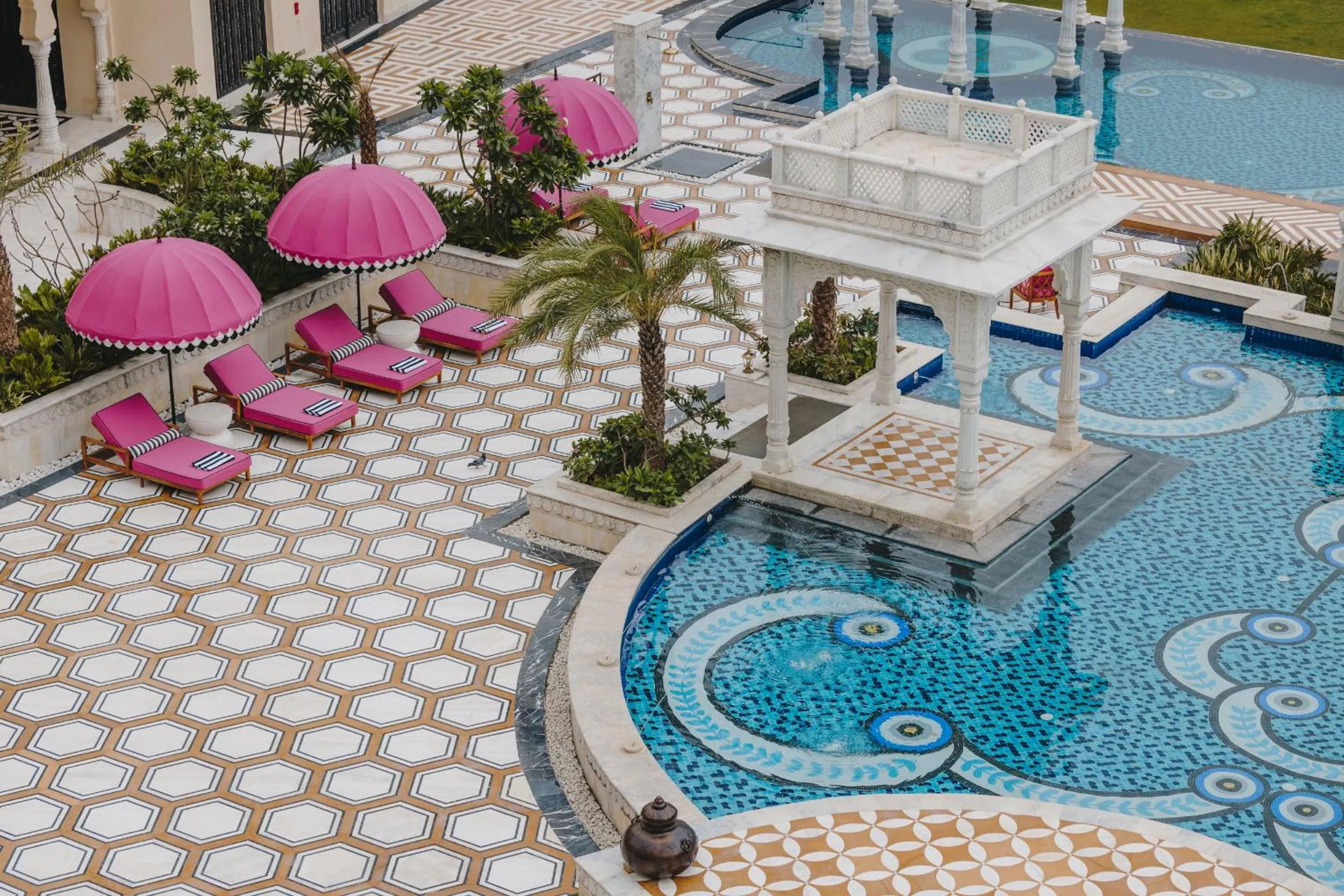Pool view in Fairmont Udaipur Palace