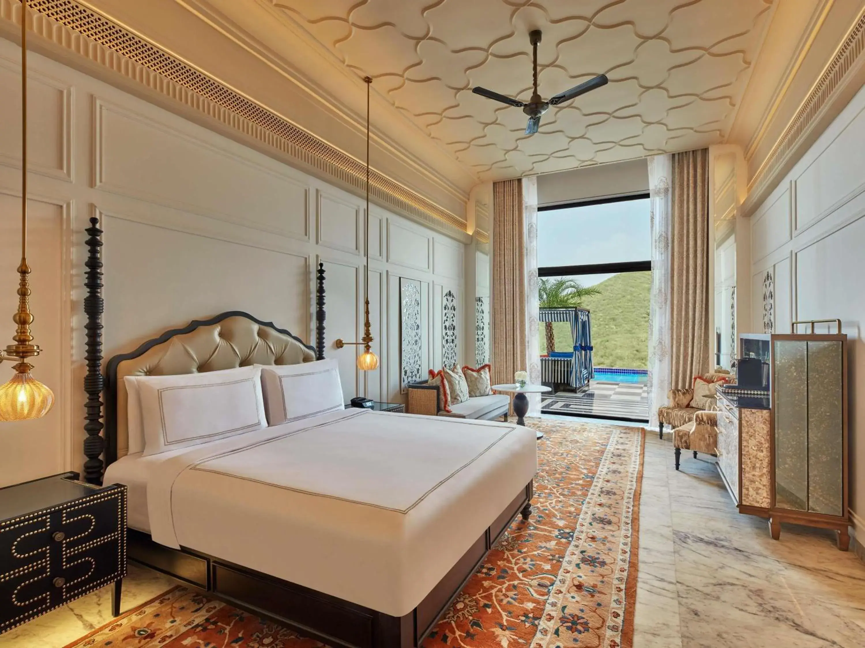Signature King Room with Plunge Pool and Cabana - 20% off on Salon,Spa, Dining, Signature welcome drink on arrival, Immersive cultural evening experience, Curated in-room amenities platter, Access to paddleball, pickleball courts, Mini Golf Area in Fairmont Udaipur Palace Signature King Room with Plunge Pool and Cabana - 20% off on Salon,Spa, Dining, Signature welcome drink on arrival, Immersive cultural evening experience, Curated in-room amenities platter, Access to paddleball, pickleball courts, Mini Golf Area in Fairmont Udaipur Palace