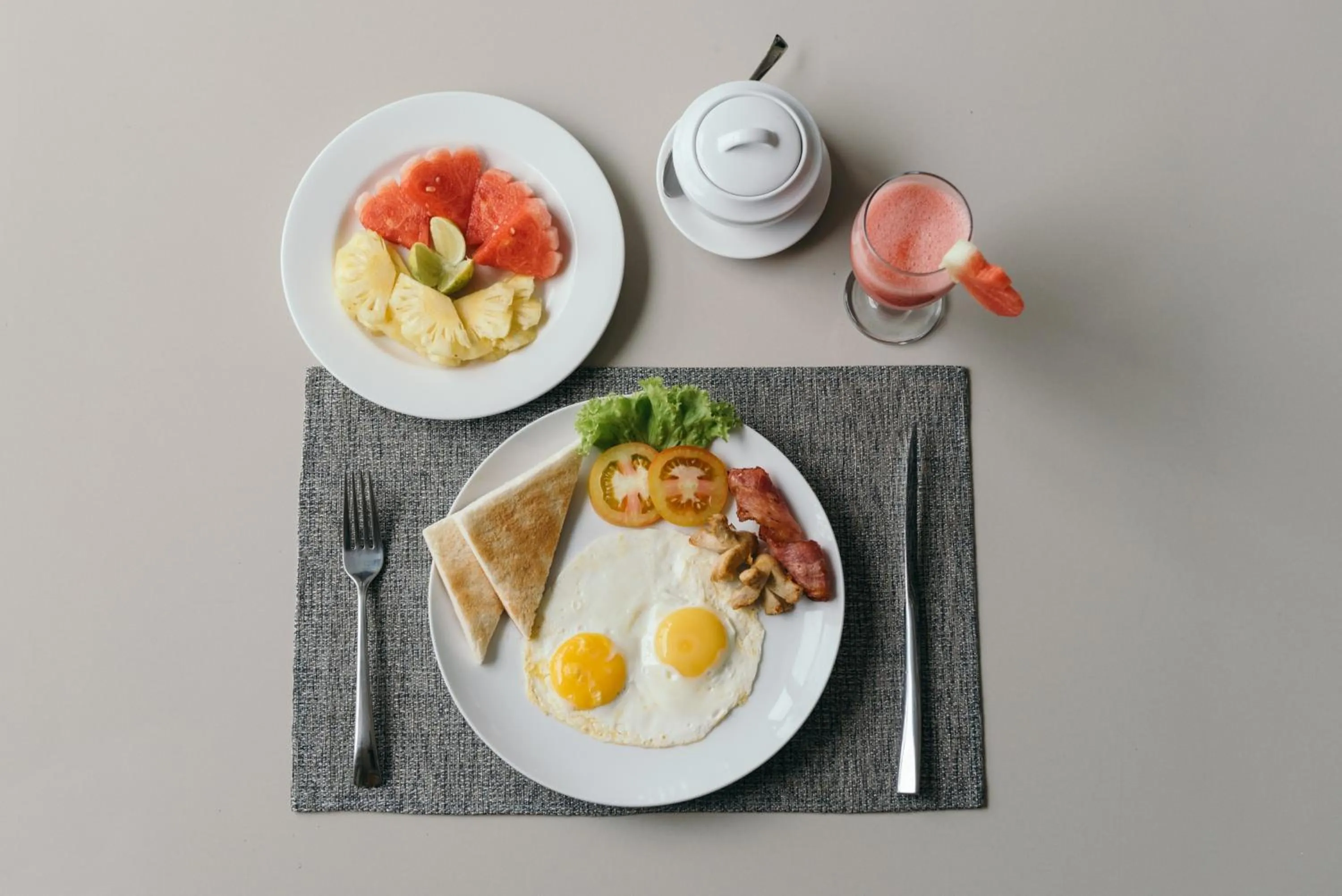 American breakfast in Luxury Apartment at AYANA Residences