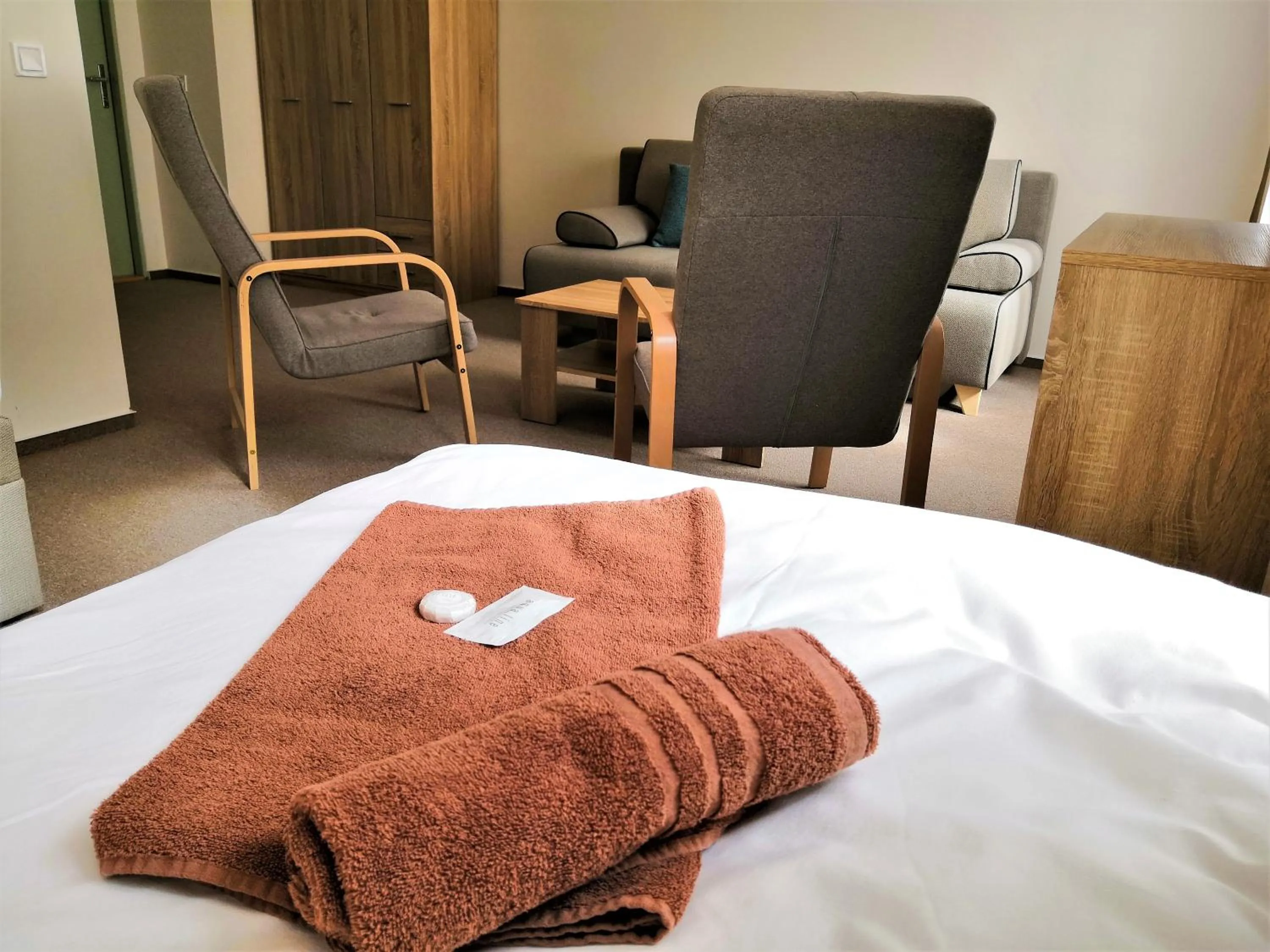 Bed in Hotel Marianeum