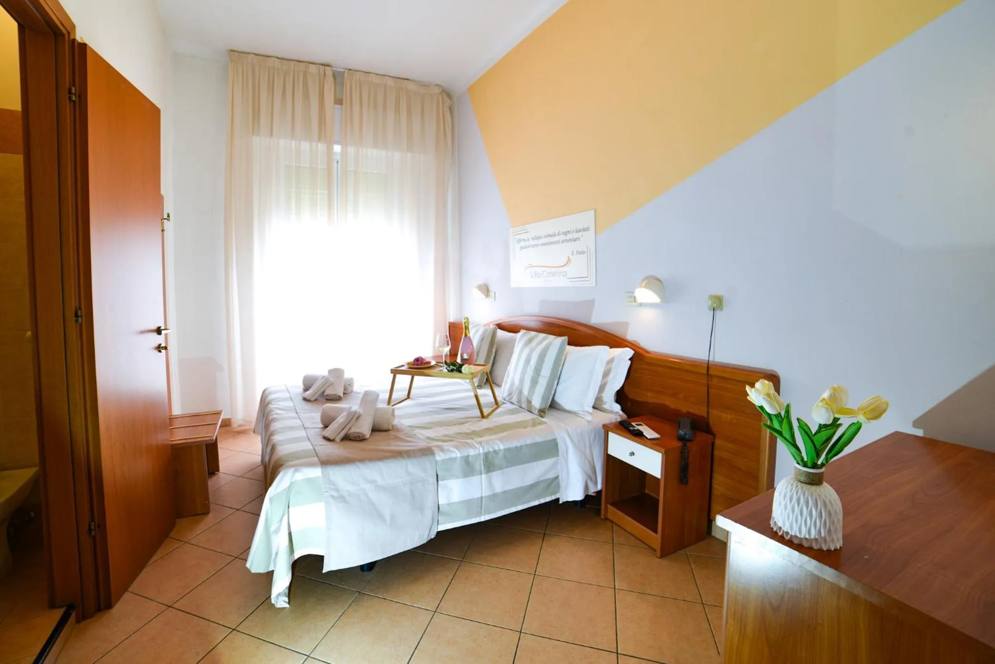 Bed in Hotel Villa Caterina