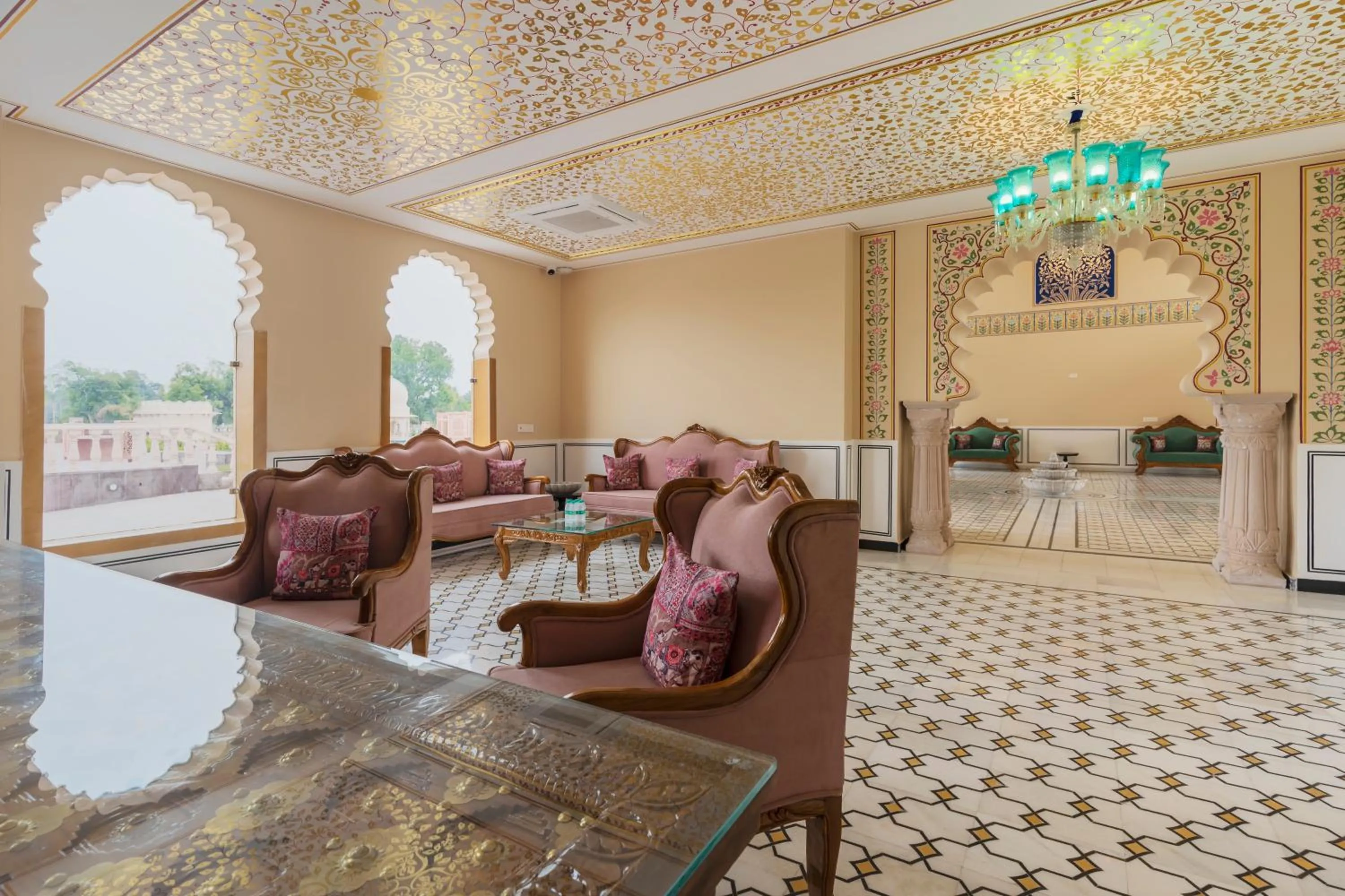 Lobby or reception in Kesar Bagh Palace Chittorgarh