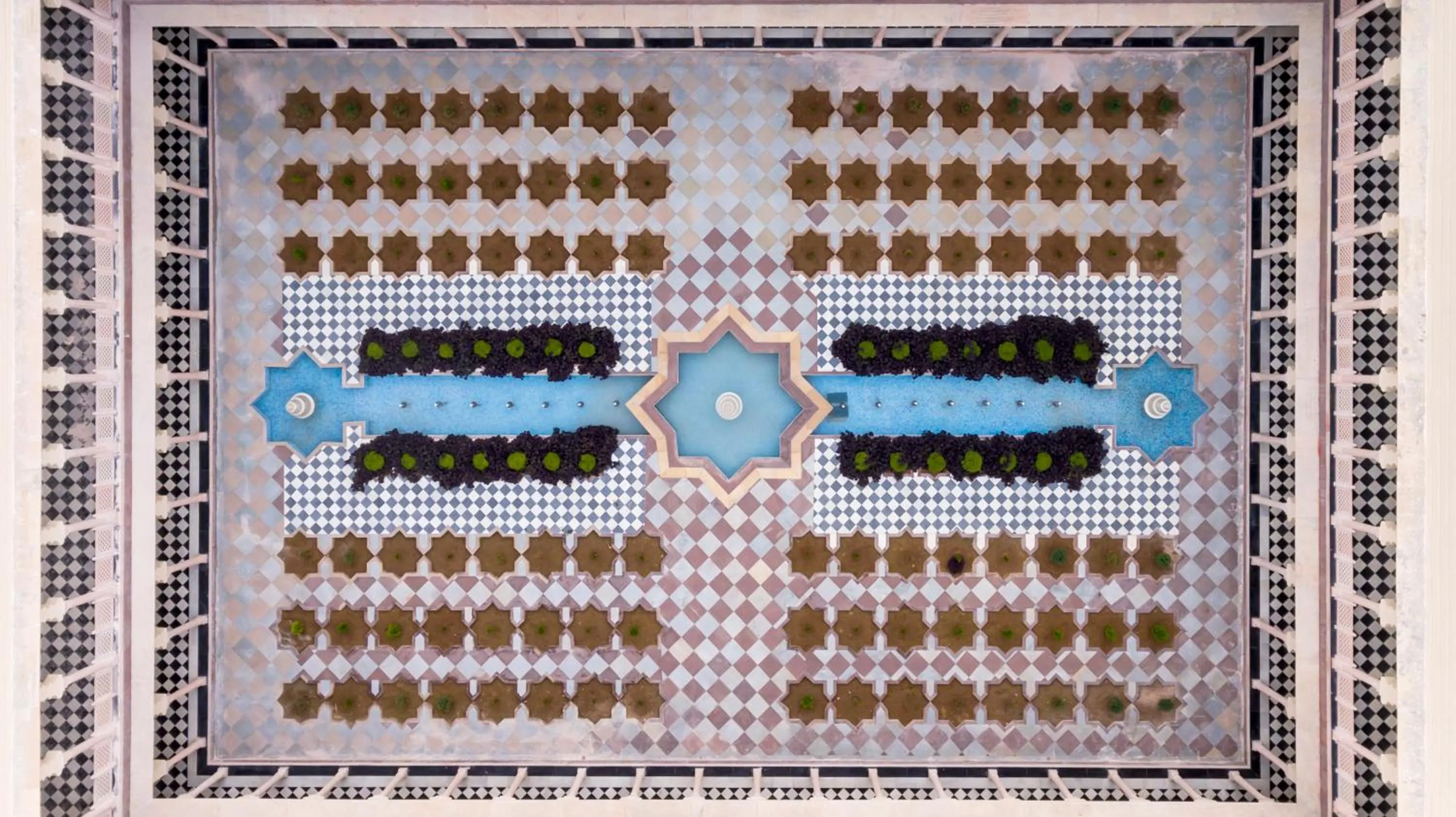 Inner courtyard view in Kesar Bagh Palace Chittorgarh