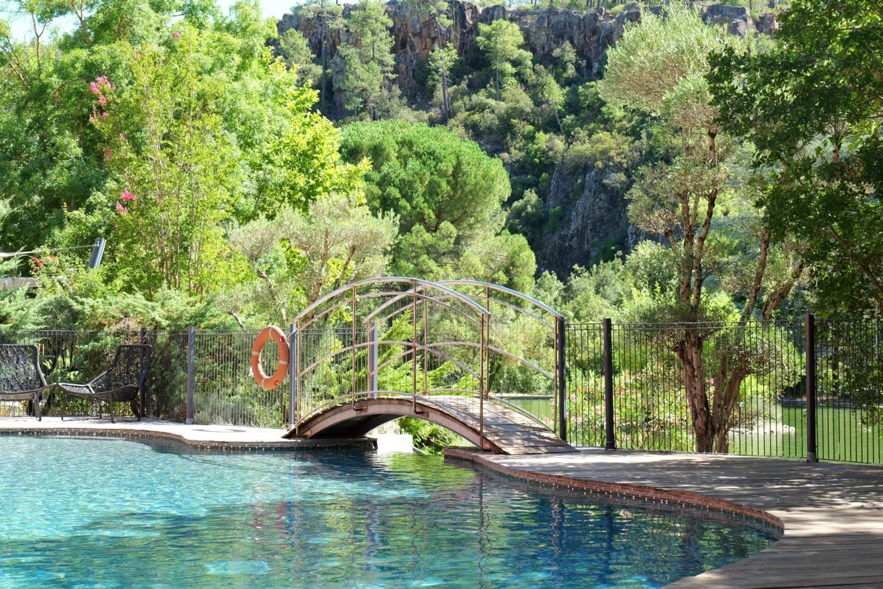 Pool view in Hostellerie Les Gorges De Pennafort