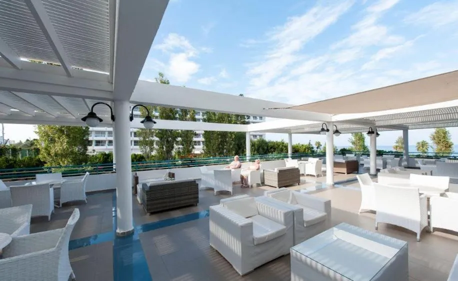 Patio in Iliada Beach Hotel