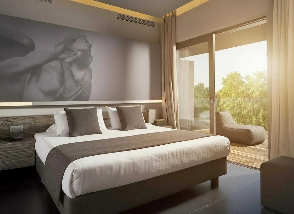 View (from property/room), Bed in NEMA Design Hotel & Spa - Adults Only