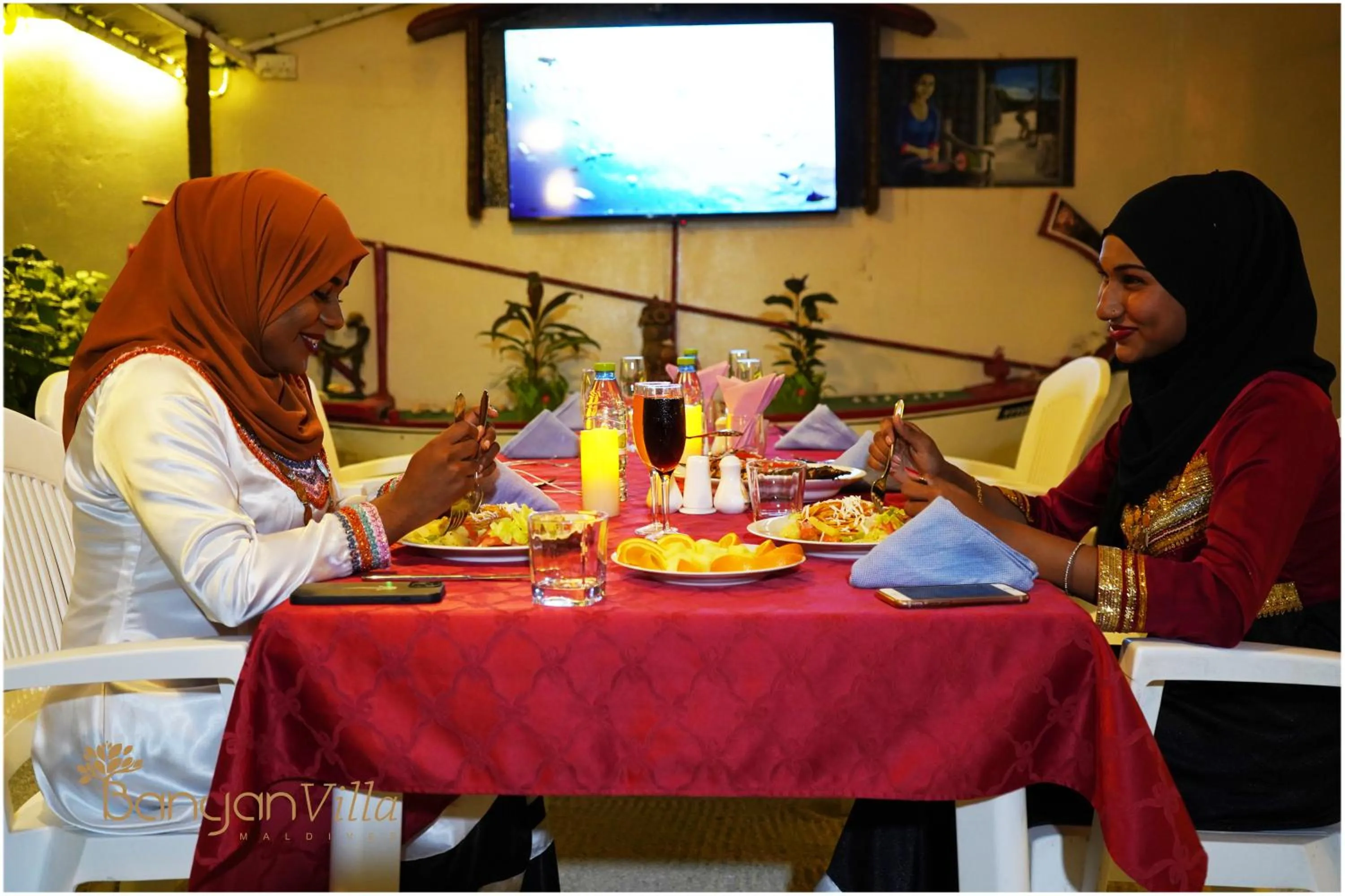 Dining area in Banyan Villa Maldives Dhangethi