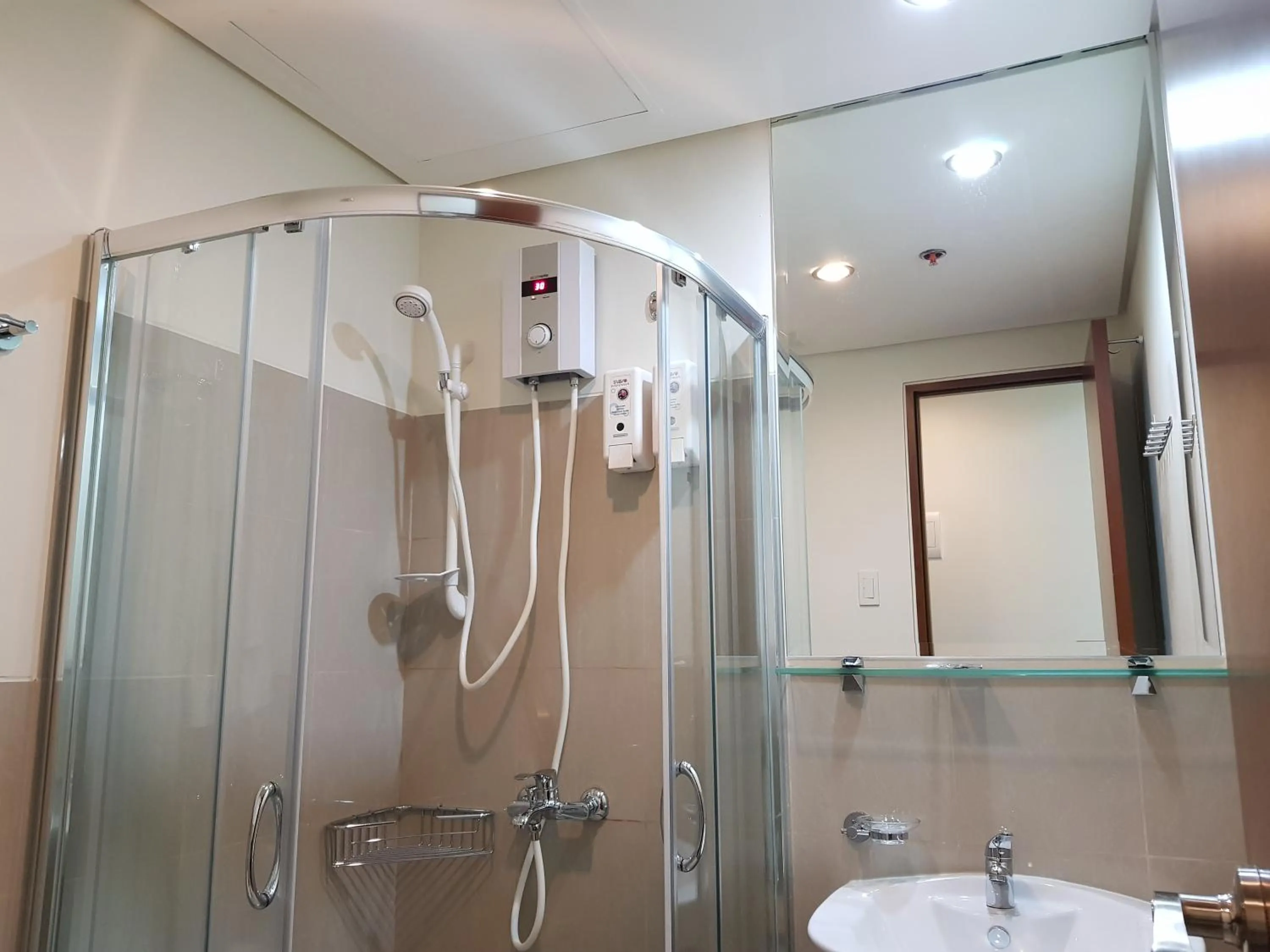 Shower in Studio Unit at The Beacon Makati
