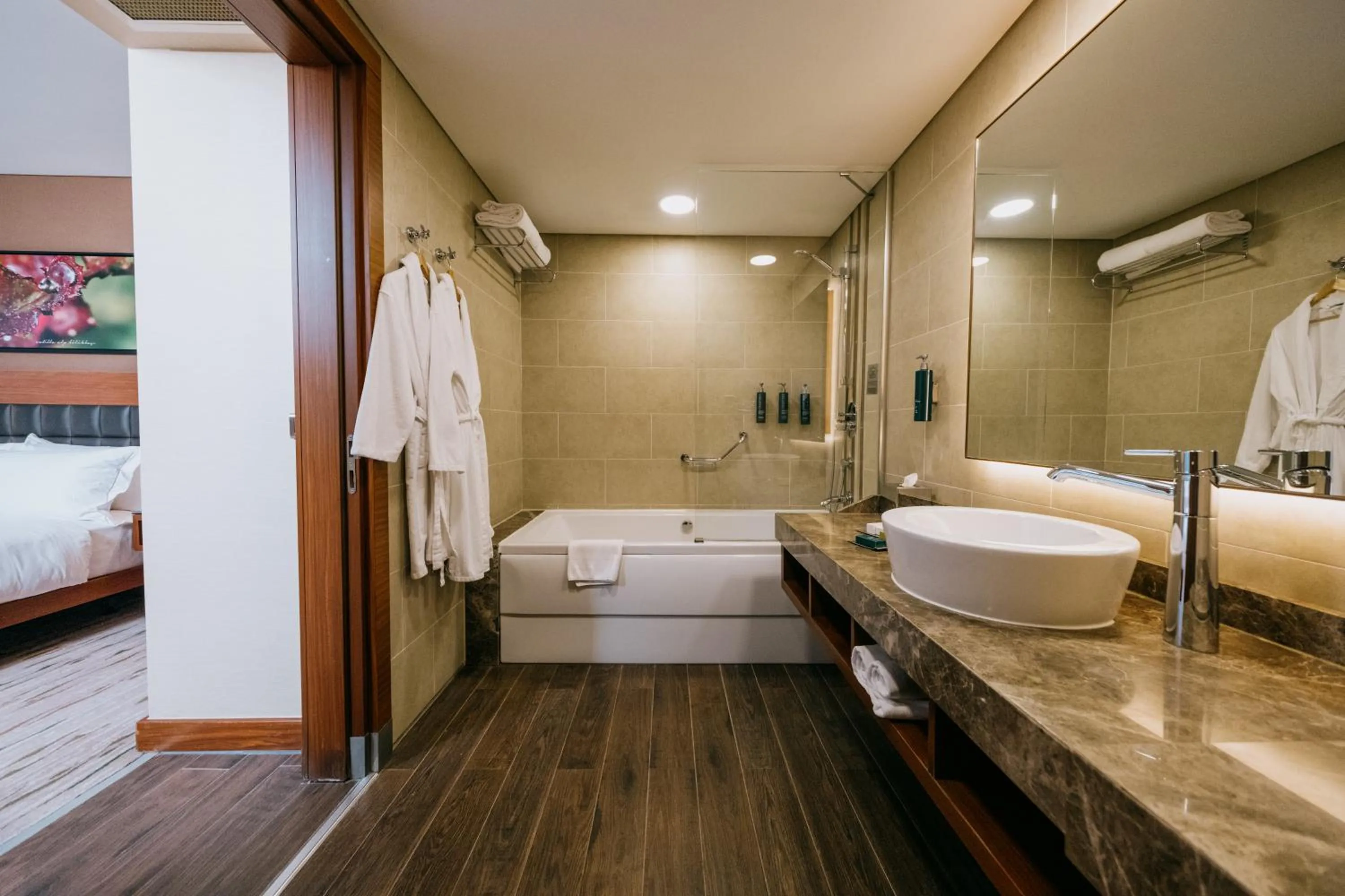 Bathroom, Bed in DoubleTree by Hilton Trabzon