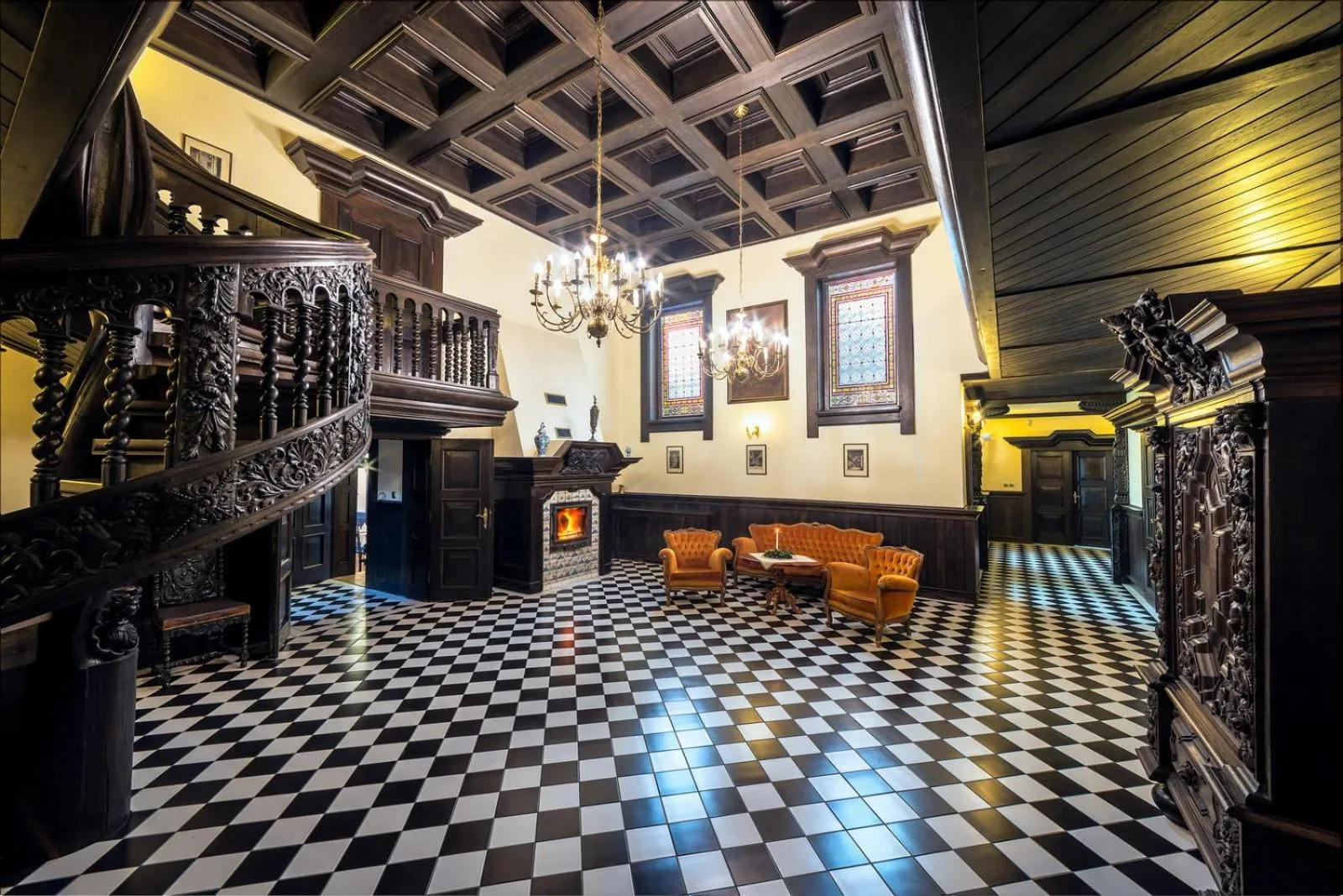 Lobby or reception in Pałac Kłanino