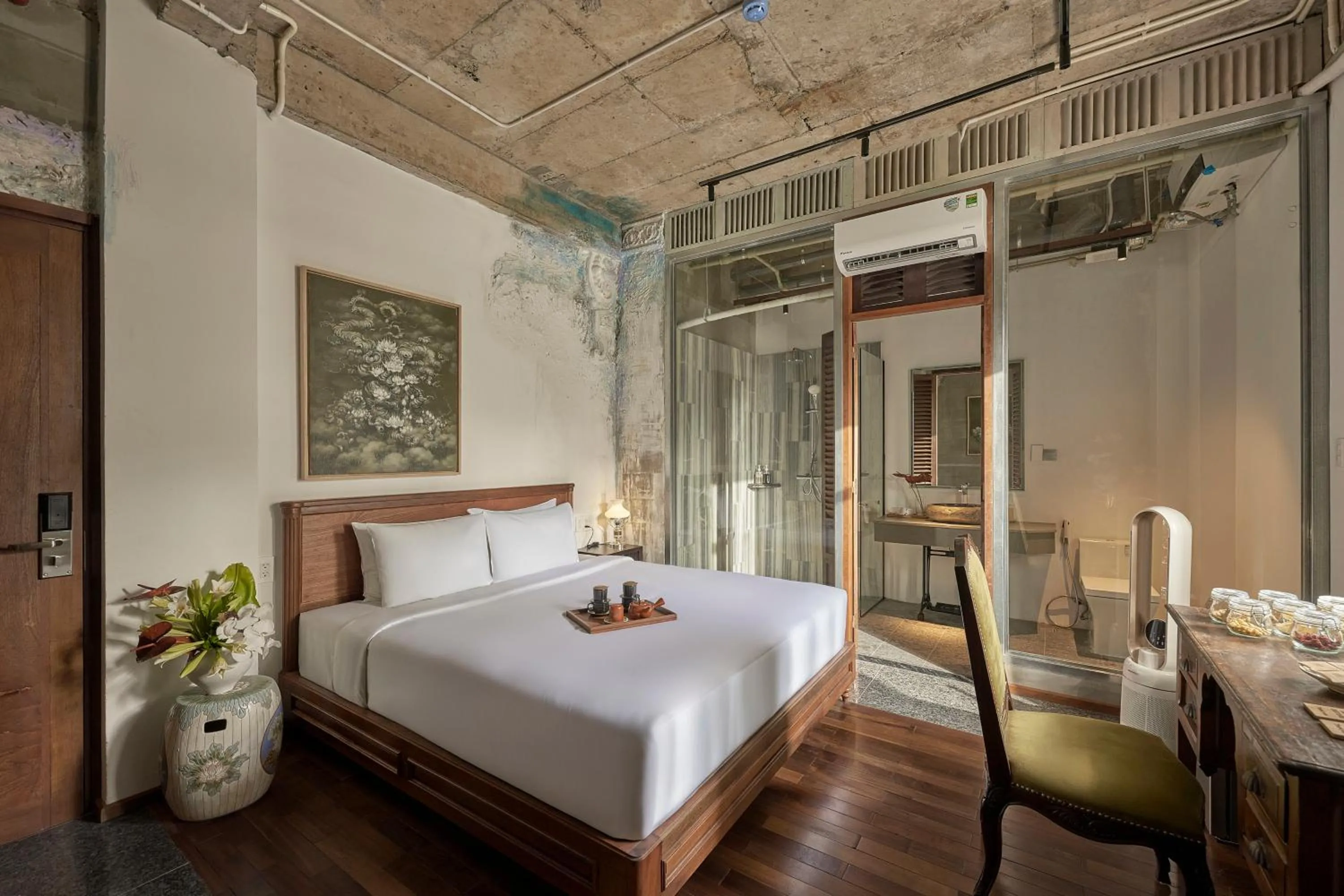 Bedroom, Bed in Anima Saigon Boutique - Vietnamese Contemporary Art Hotel