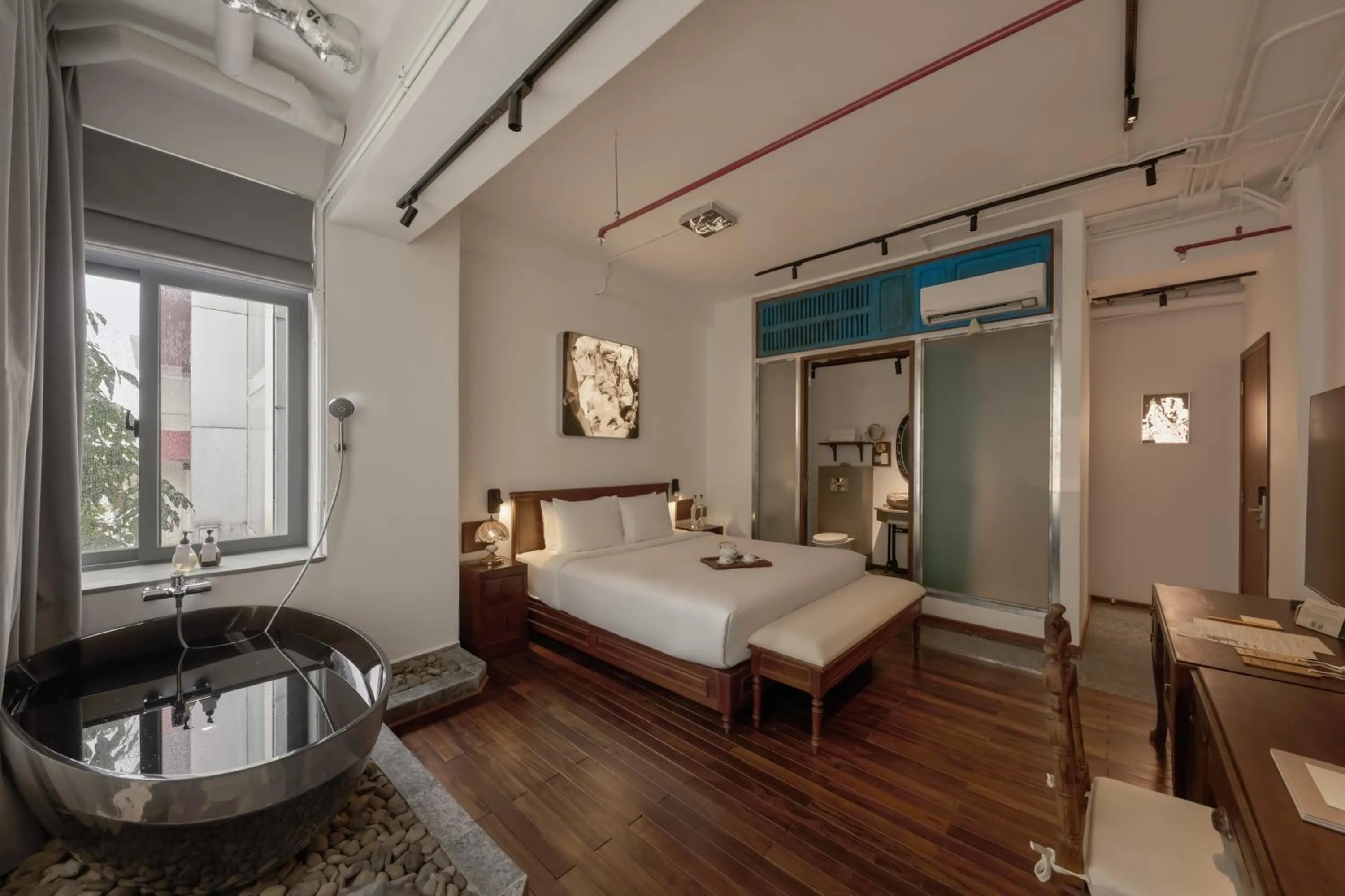 Decorative detail, Bed in ANIMA - Vietnamese Contemporary Art Boutique Hotel