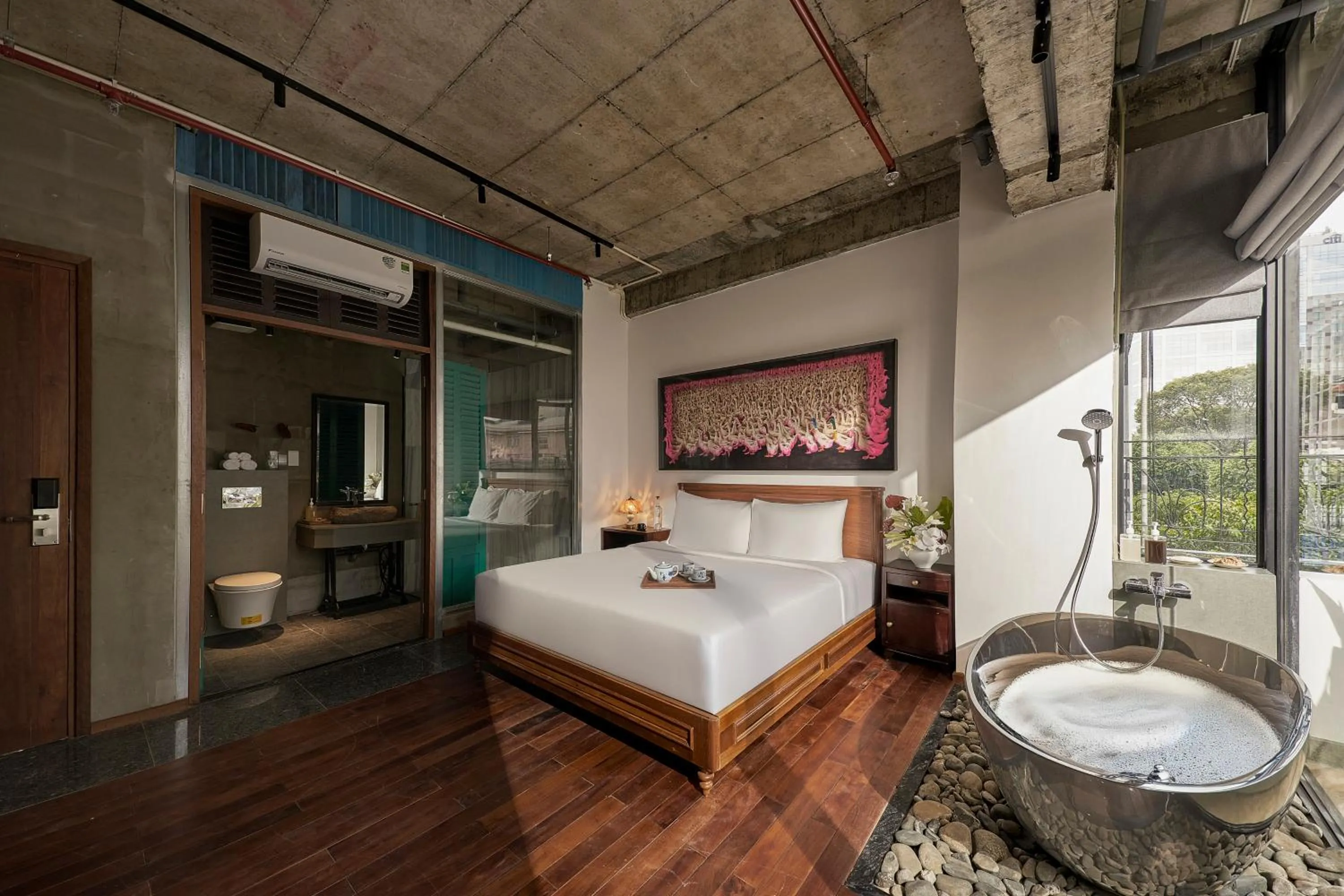Bedroom, Bed in Anima Saigon Boutique - Vietnamese Contemporary Art Hotel
