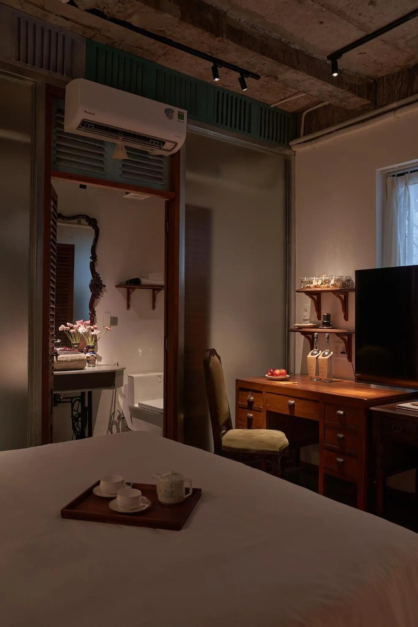 Living room, Bed in Anima Saigon Boutique - Vietnamese Contemporary Art Hotel