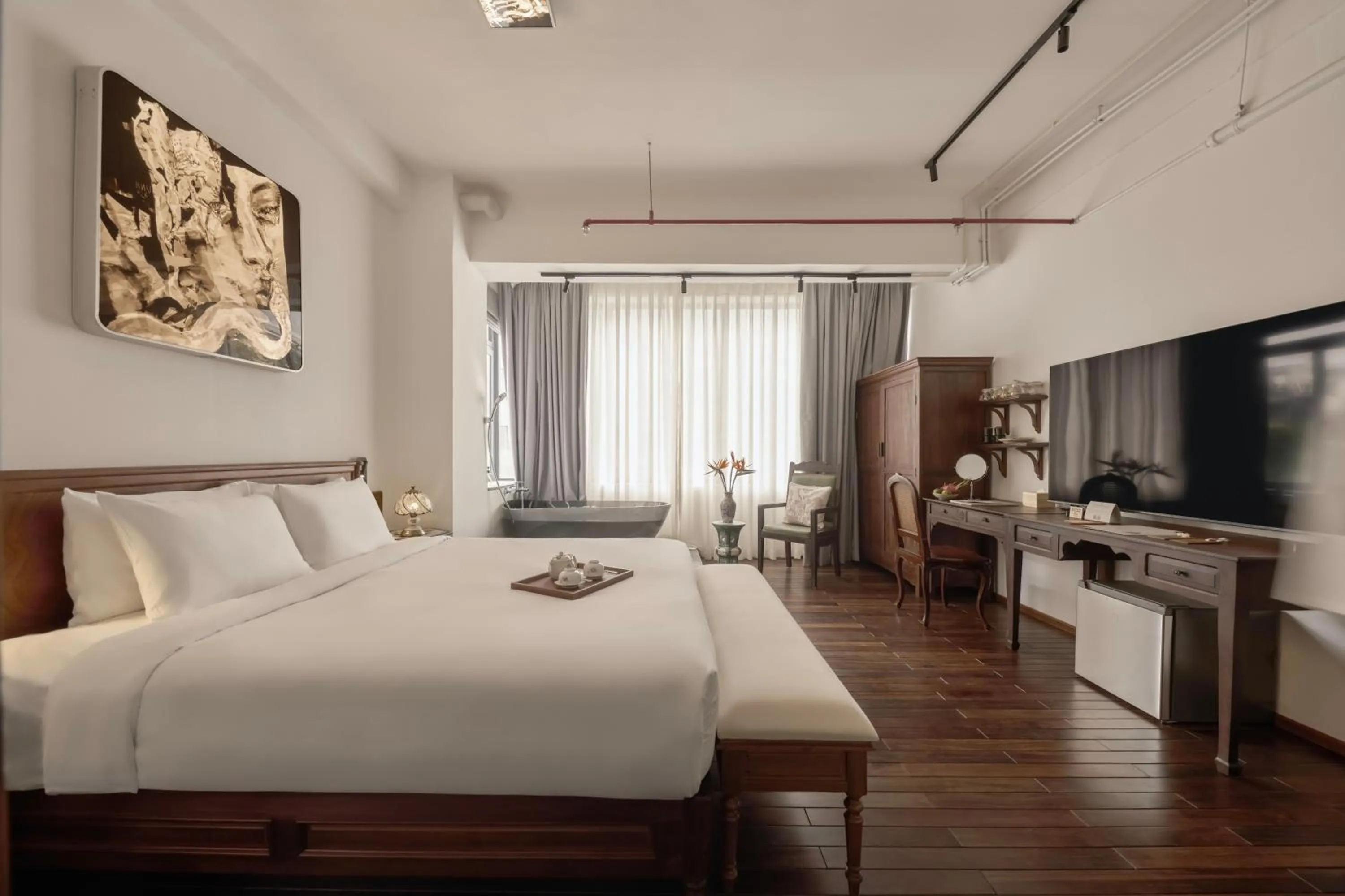 View (from property/room), Bed in ANIMA - Vietnamese Contemporary Art Boutique Hotel