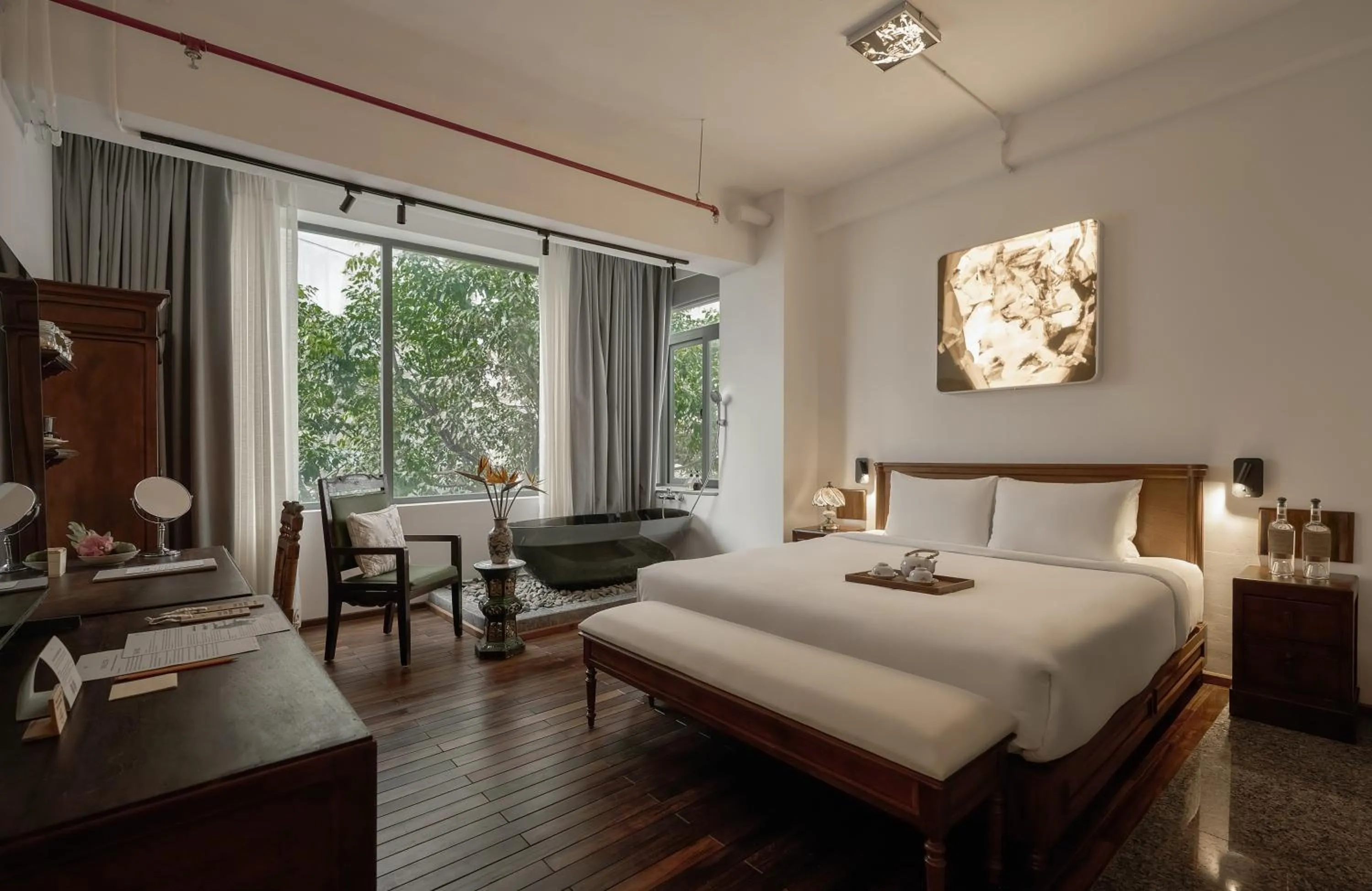 View (from property/room), Bed in ANIMA - Vietnamese Contemporary Art Boutique Hotel