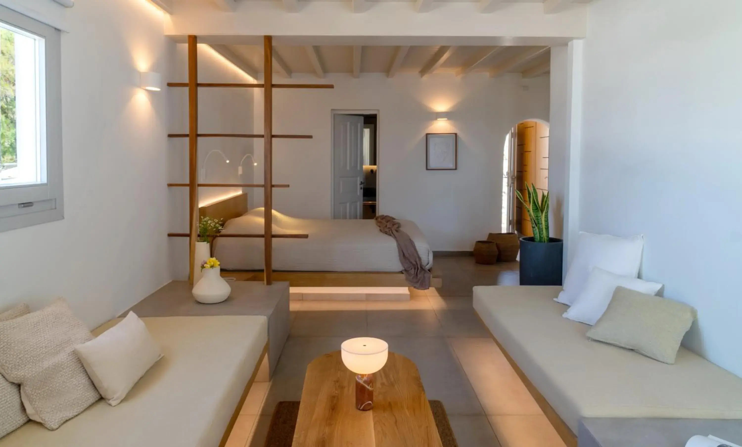 Decorative detail, Bed in Andronikos Hotel Decorative detail, Bed in Andronikos Hotel