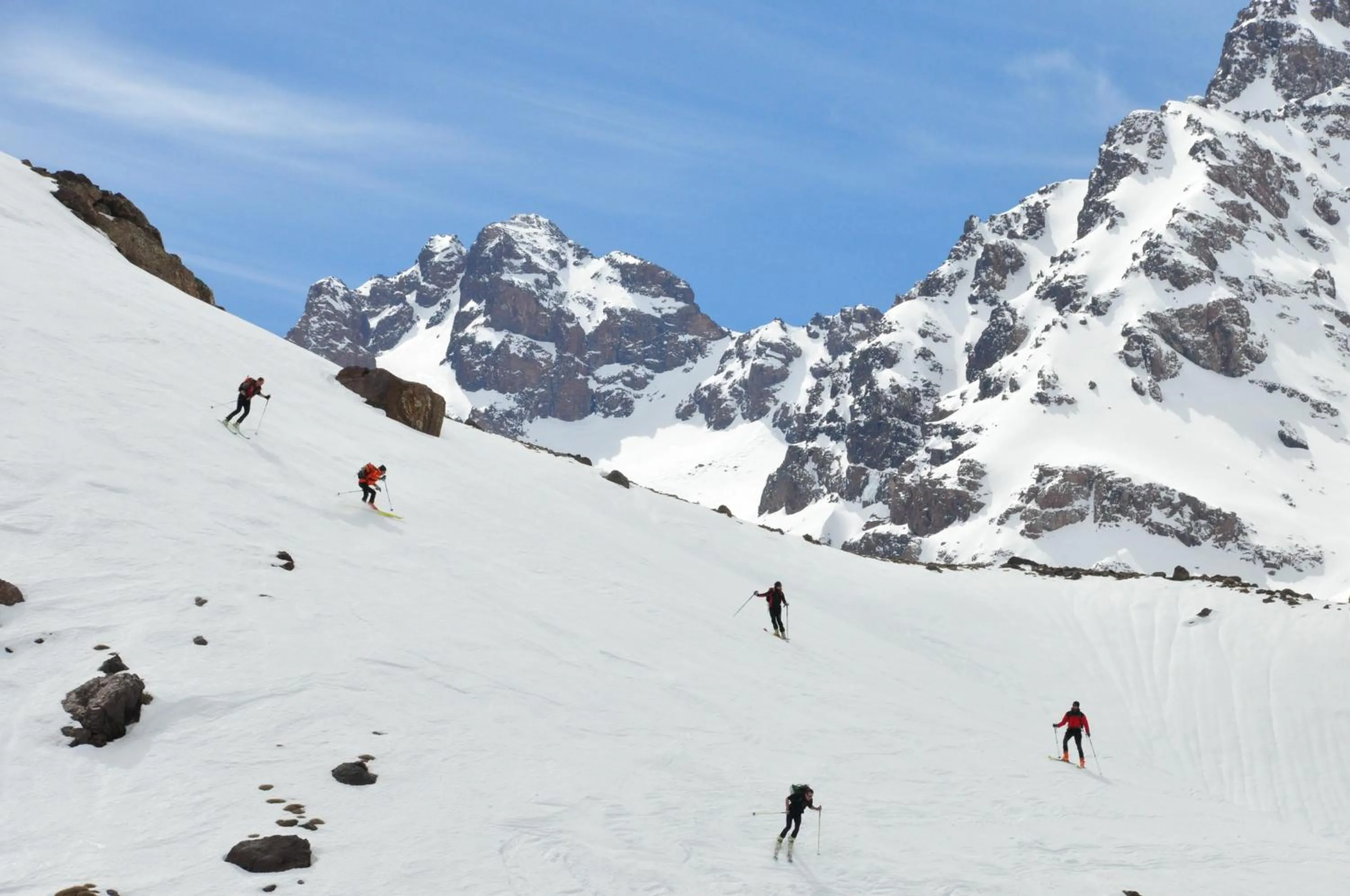 Skiing in Imlil Refuge