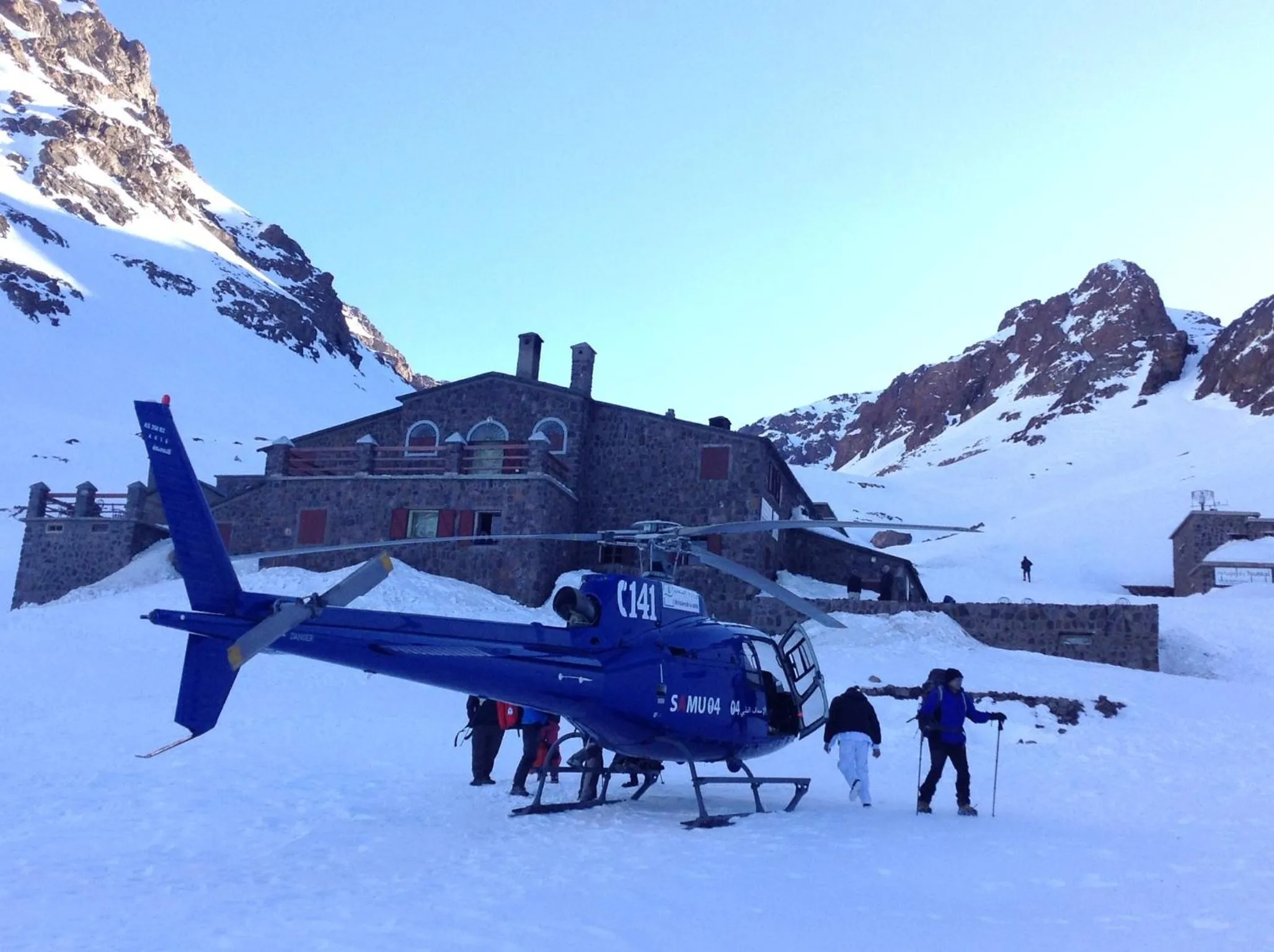 Skiing in Imlil Refuge