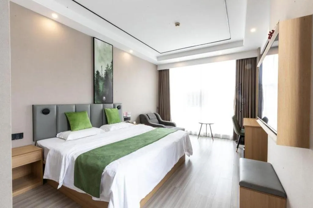 Bed in GreenTree Inn Zhoushan New Town Hotel