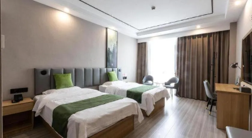 Bed in GreenTree Inn Zhoushan New Town Hotel