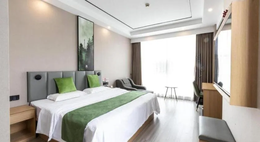 Bed in GreenTree Inn Zhoushan New Town Hotel