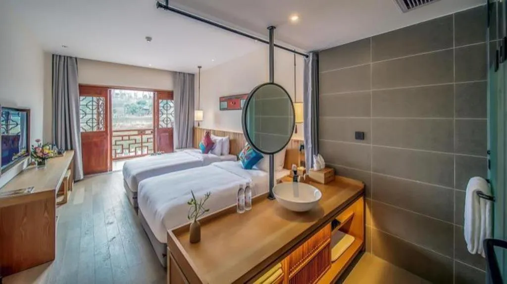 Bed in Grand House Chongqing Dazu Rock Carvings