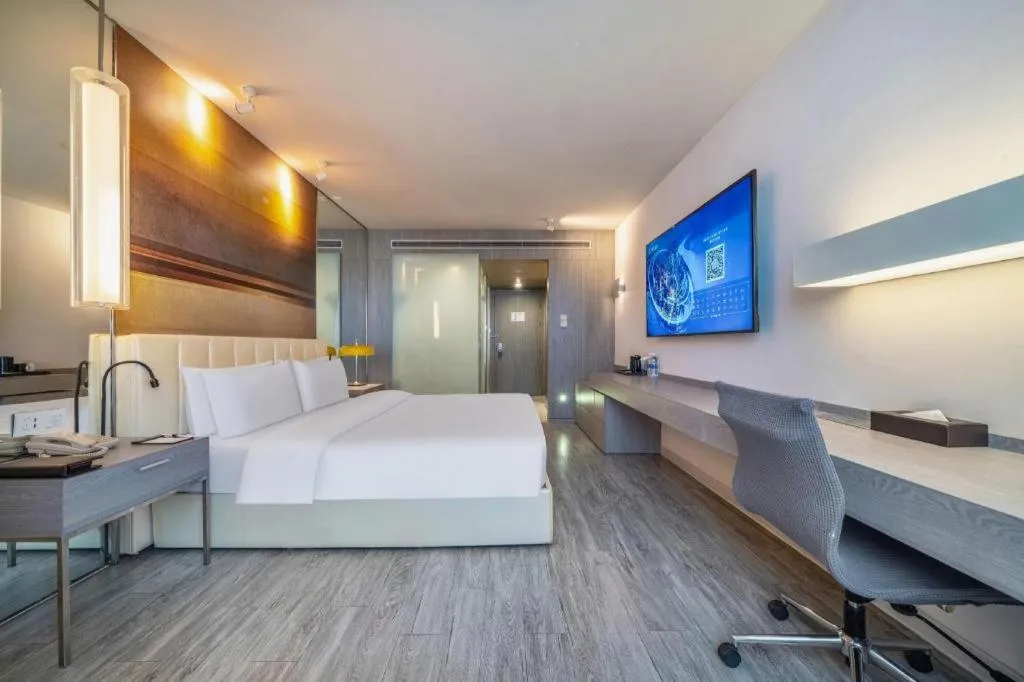 Bed in Jinjiang Metropolo Hotel Hangzhou Xiasha Jinsha Lake