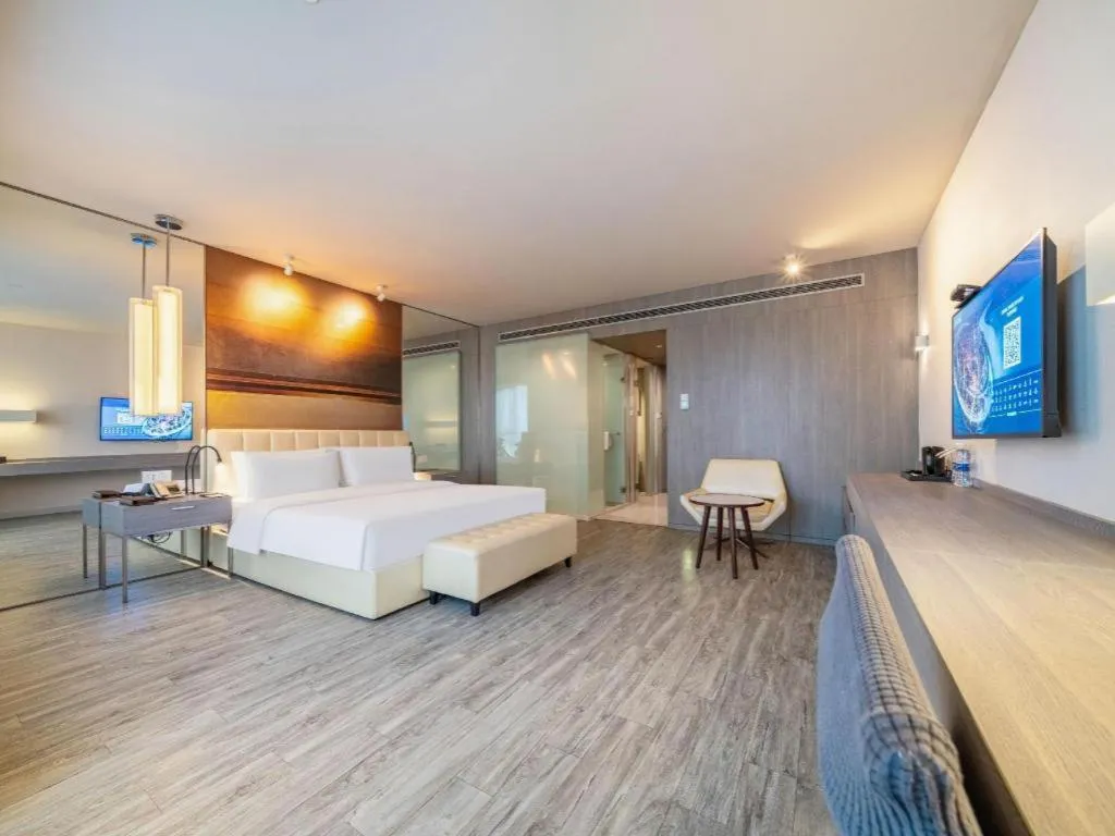 Bed in Jinjiang Metropolo Hotel Hangzhou Xiasha Jinsha Lake