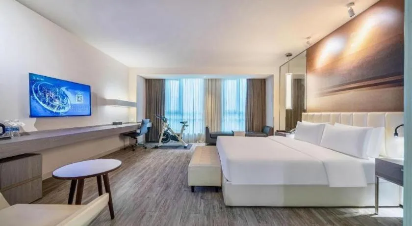 Bed in Jinjiang Metropolo Hotel Hangzhou Xiasha Jinsha Lake