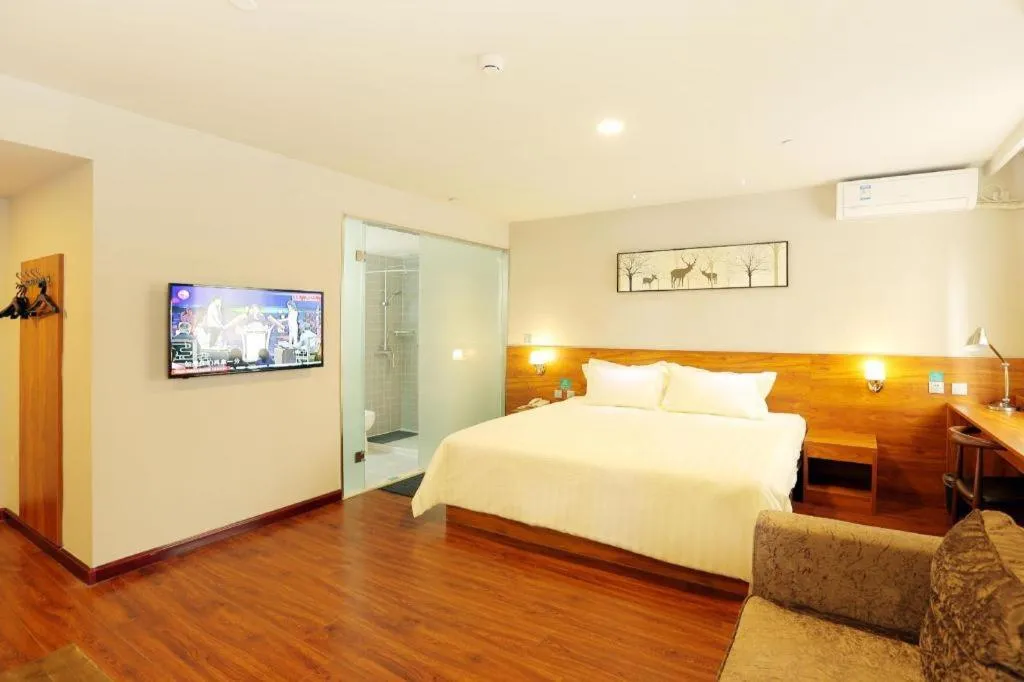 Bed in Jinjiang Inn Style Tianjin Wuqing Traditional Chinese Medical Hospital