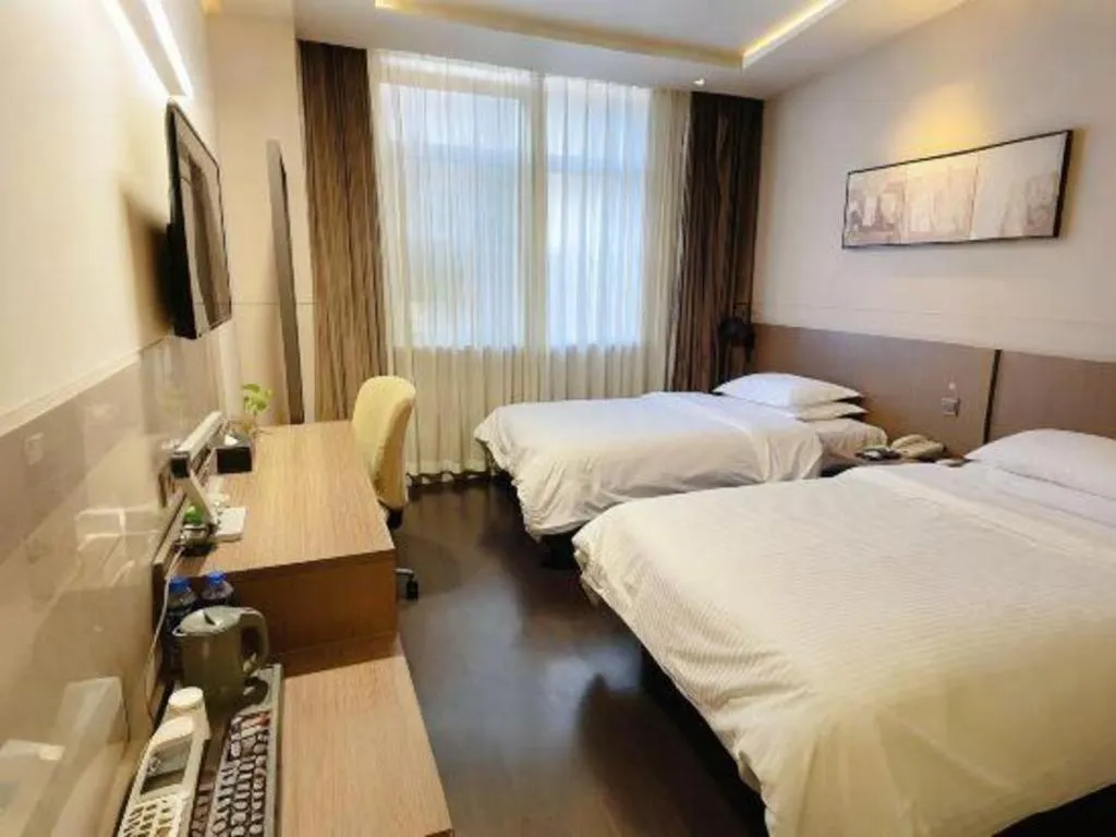 Bed in Jinjiang Inn Select Yancheng Oufeng Hua Street Julong Lake