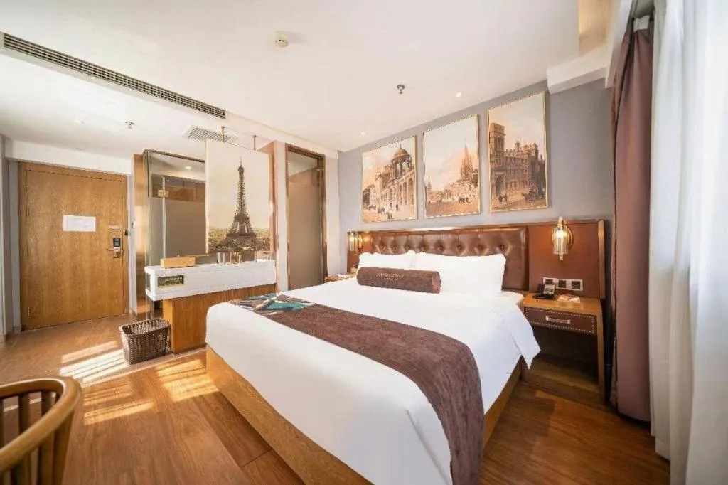 Bed in James Joyce Coffetel·Huludao Xingcheng Seaside Tourist Scenic Spot