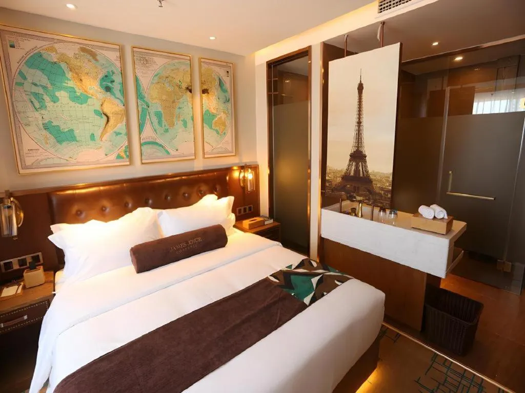 Bed in James Joyce Coffetel·Huludao Xingcheng Seaside Tourist Scenic Spot