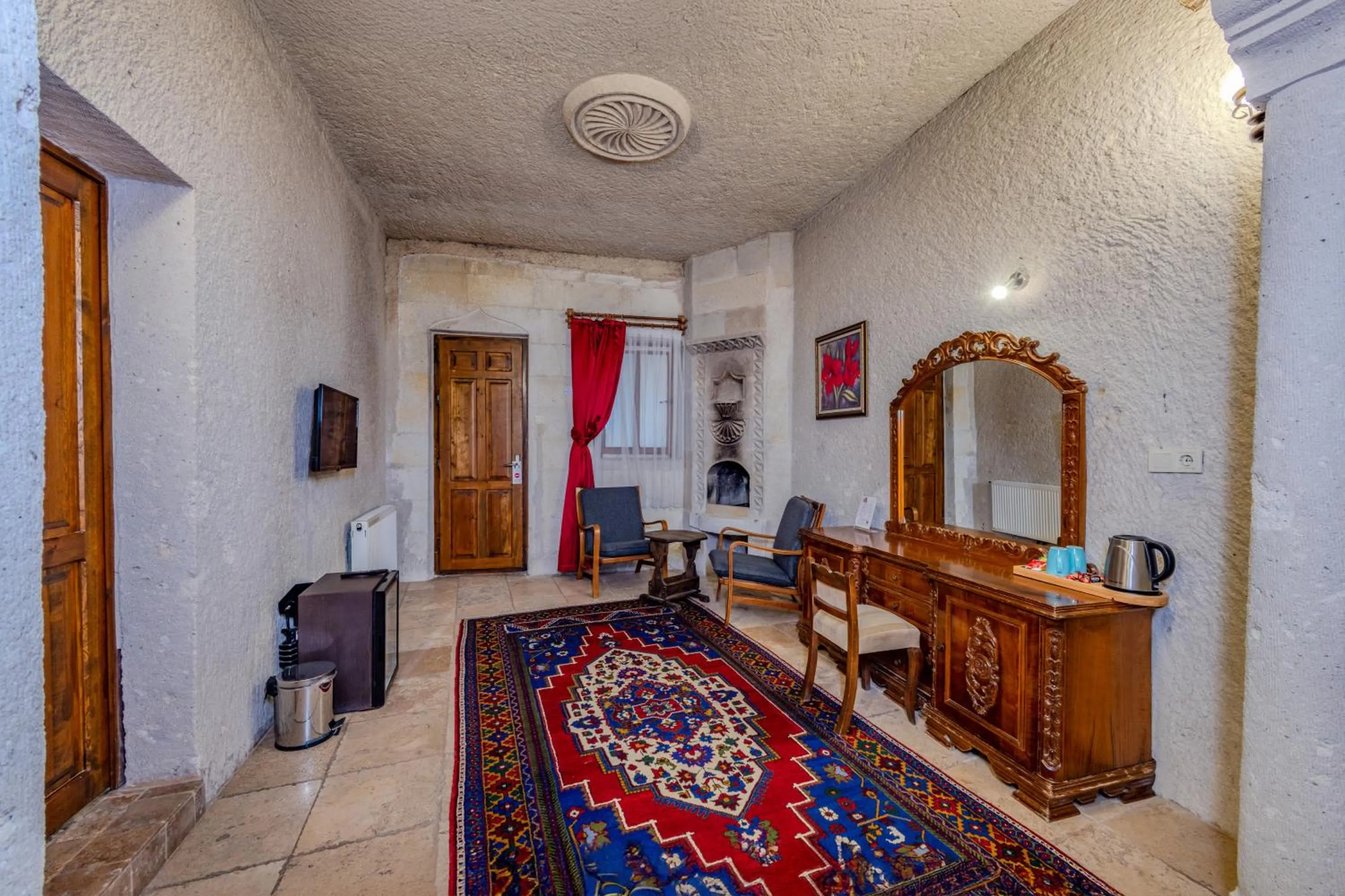 Seating area in Onur Cave Cappadocia