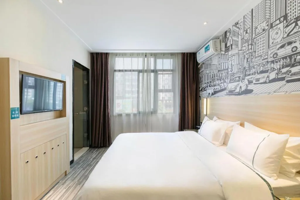 Bed in City Comfort Inn Guangzhou Zengcheng Wanda Plaza Metro Station