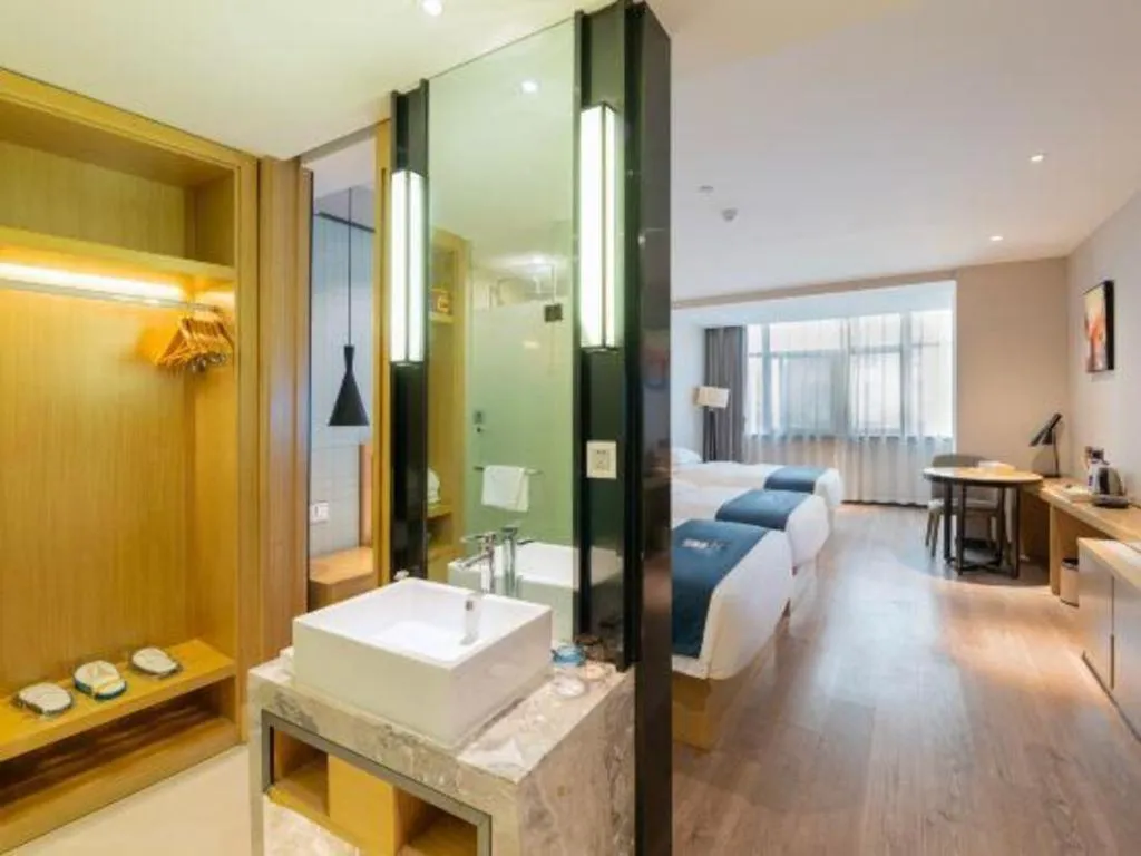 Bed in Echarm Hotel Hefei Binhu Exhibition Center