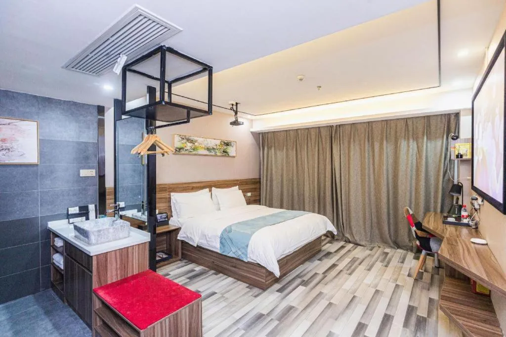 Bed in Borrman Hotel Zhenjiang Dashikou Suning Plaza