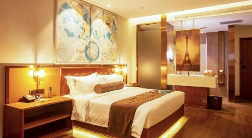 Bed in James Joyce Coffetel· Yinchuan International Exhibition Center Wanda Square Qinshui Street