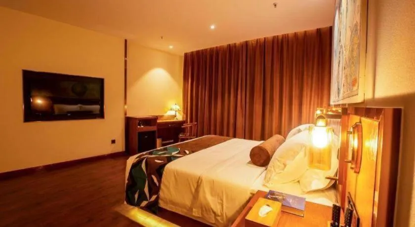 Bed in James Joyce Coffetel· Yinchuan International Exhibition Center Wanda Square Qinshui Street