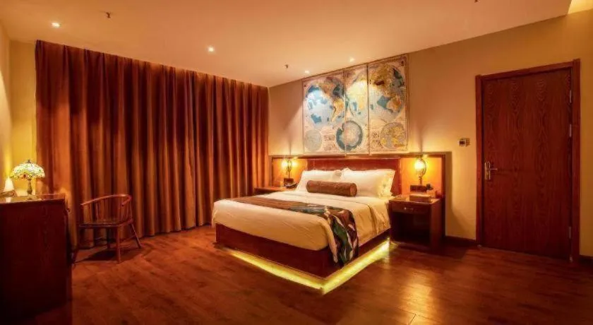 Bed in James Joyce Coffetel· Yinchuan International Exhibition Center Wanda Square Qinshui Street