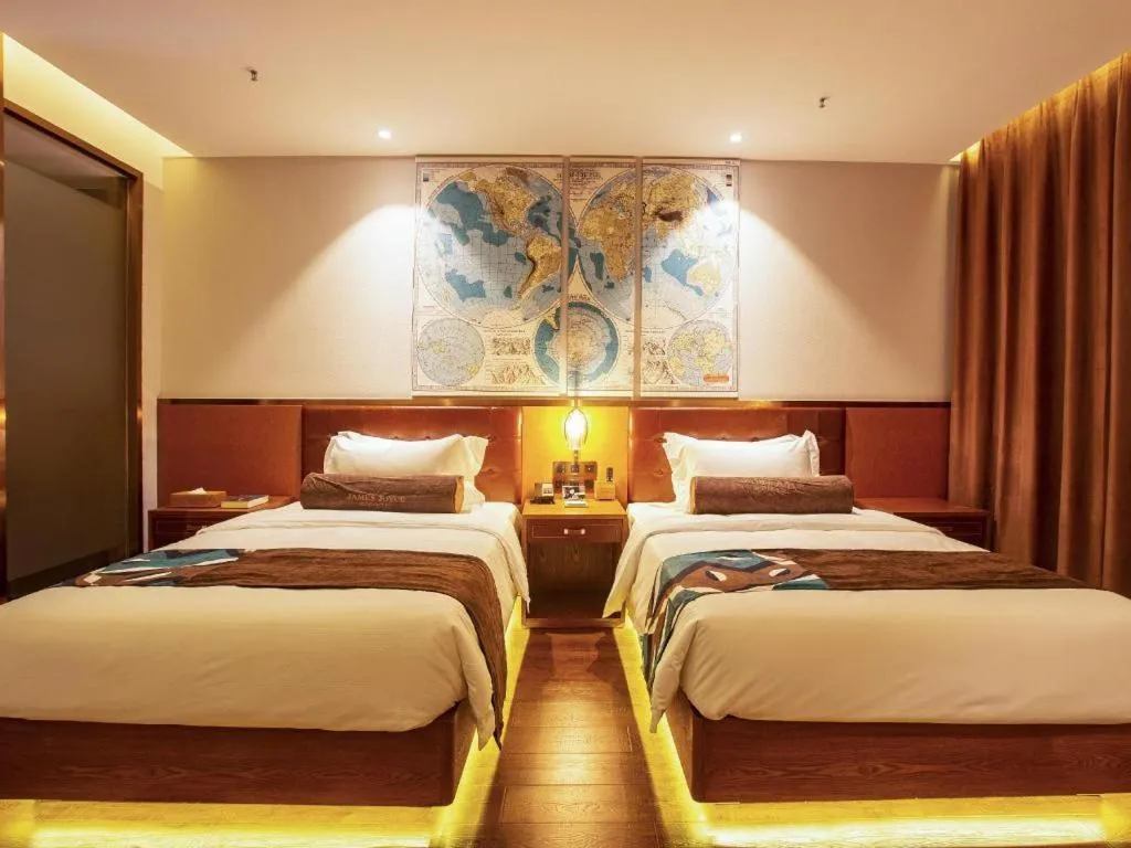 Bed in James Joyce Coffetel· Yinchuan International Exhibition Center Wanda Square Qinshui Street