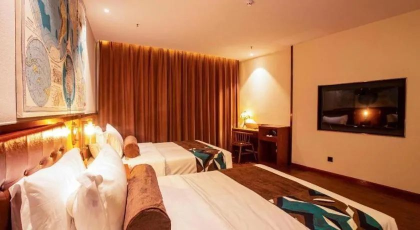 Bed in James Joyce Coffetel· Yinchuan International Exhibition Center Wanda Square Qinshui Street