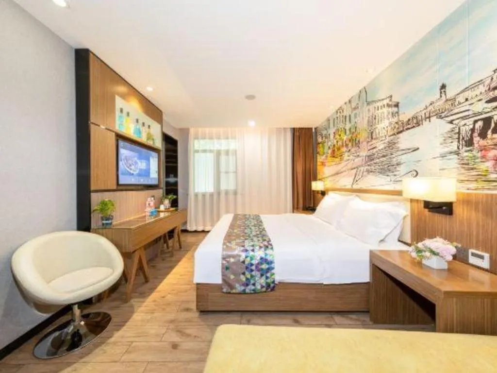 Bed in ZMAX Hotel Beijing Tongzhou Universal Tourist Resort Linheli Metro Station