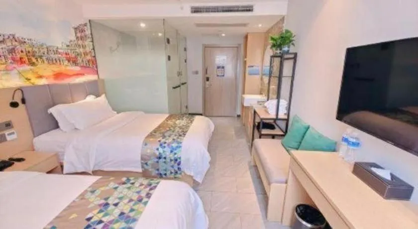 Bed in ZMAX Hotel Beijing Tongzhou Universal Tourist Resort Linheli Metro Station