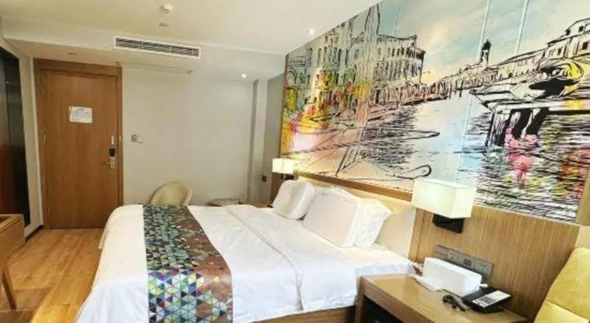 Bed in ZMAX Hotel Beijing Tongzhou Universal Tourist Resort Linheli Metro Station