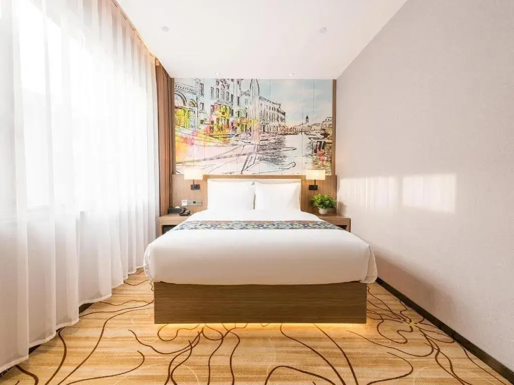 Bed in ZMAX Hotel Beijing Tongzhou Universal Tourist Resort Linheli Metro Station Bed in ZMAX Hotel Beijing Tongzhou Universal Tourist Resort Linheli Metro Station